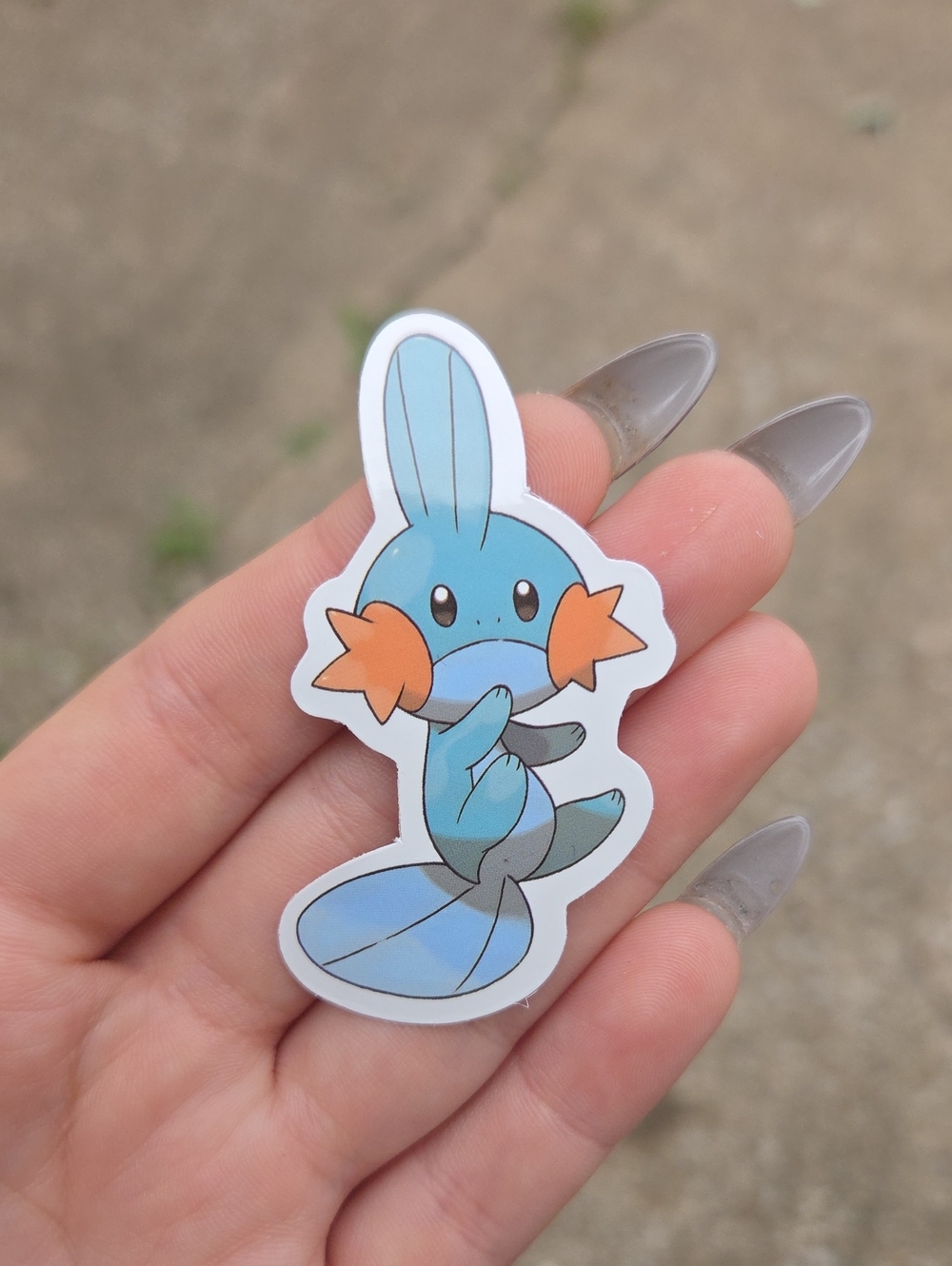 Pokemon Blue & Orange Mudkip Sticker for Small Pets Accessories